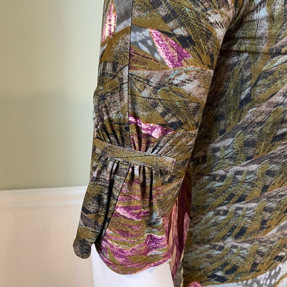 Adrianna Papell Knit Jersey Feather Print Dress - Picture 4 of 13